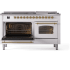 Ilve Nostalgie II Collection UP60FNMPWHGLP - 60 Inch Freestanding Dual Fuel Range