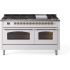 Ilve Nostalgie II Collection UP60FNMPWHG - 60 Inch Freestanding Dual Fuel Range