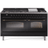 Ilve Nostalgie II Collection UP60FNMPBKB - 60 Inch Freestanding Dual Fuel Range in Front View