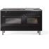 Ilve Nostalgie II Collection UP60FNMPBKB - 60 Inch Freestanding Dual Fuel Range in Front View