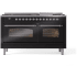 Ilve Nostalgie II Collection UP60FNMPBKC - 60 Inch Freestanding Dual Fuel Range in Front View