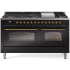 Ilve Nostalgie II Collection UP60FNMPBKG - 60 Inch Freestanding Dual Fuel Range in Front View