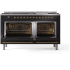 Ilve Nostalgie II Collection UP60FNMPBKGLP - 60 Inch Freestanding Dual Fuel Range in Opened View