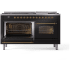 Ilve Nostalgie II Collection UP60FNMPBKGLP - 60 Inch Freestanding Dual Fuel Range in Opened View