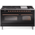 Ilve Nostalgie II Collection UP60FNMPBKPLP - 60 Inch Freestanding Dual Fuel Range in Front View