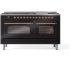 Ilve Nostalgie II Collection UP60FNMPBKPLP - 60 Inch Freestanding Dual Fuel Range in Front View