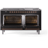 Ilve Nostalgie II Collection UP60FNMPBKPLP - 60 Inch Freestanding Dual Fuel Range in Opened View