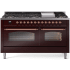 Ilve Nostalgie II Collection UP60FNMPBUP - 60 Inch Freestanding Dual Fuel Range in Front View