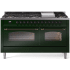 Ilve Nostalgie II Collection UP60FNMPEGB - 60 Inch Freestanding Dual Fuel Range in Front View