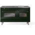 Ilve Nostalgie II Collection UP60FNMPEGB - 60 Inch Freestanding Dual Fuel Range in Front View