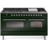 Ilve Nostalgie II Collection UP60FNMPEGC - 60 Inch Freestanding Dual Fuel Range in Front View