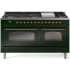Ilve Nostalgie II Collection UP60FNMPEGG - 60 Inch Freestanding Dual Fuel Range in Front View