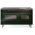 Ilve Nostalgie II Collection UP60FNMPEGGLP - 60 Inch Dual Fuel Freestanding Range with 9 Sealed Burners