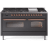 Ilve Nostalgie II Collection UP60FNMPMGP - 60 Inch Freestanding Dual Fuel Range in Front View