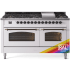 Ilve Nostalgie II Collection UP60FNMPRAB - 60 Inch Freestanding Dual Fuel Range in Front View