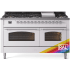Ilve Nostalgie II Collection UP60FNMPRACLP - 60 Inch Freestanding Dual Fuel Range in Front View