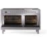 Ilve Nostalgie II Collection UP60FNMPSSCLP - 60 Inch Freestanding Dual Fuel Range in Opened View