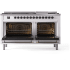Ilve Nostalgie II Collection UP60FNMPWHBLP - 60 Inch Freestanding Dual Fuel Range in Opened View