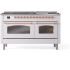Ilve Nostalgie II Collection UP60FNMPWHP - 60 Inch Freestanding Dual Fuel Range in Front View