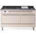 Ilve Nostalgie II Collection UP60FQNMPAWCLP - 60 Inch Freestanding Dual Fuel Range in Front View