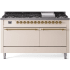 Ilve Nostalgie II Collection UP60FQNMPAWGLP - 60 Inch Freestanding Dual Fuel Range in Front View