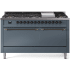 Ilve Nostalgie II Collection UP60FQNMPBGBLP - 60 Inch Freestanding Dual Fuel Range in Front View