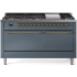 Ilve Nostalgie II Collection UP60FQNMPBGGLP - 60 Inch Freestanding Dual Fuel Range in Front View