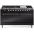 Ilve Nostalgie II Collection UP60FQNMPBKCLP - 60 Inch Freestanding Dual Fuel Range in Front View