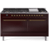 Ilve Nostalgie II Collection UP60FQNMPBUGLP - 60 Inch Freestanding Dual Fuel Range in Front View