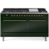 Ilve Nostalgie II Collection UP60FQNMPEGGLP - 60 Inch Freestanding Dual Fuel Range in Front View