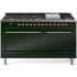 Ilve Nostalgie II Collection UP60FQNMPEGPLP - 60 Inch Freestanding Dual Fuel Range in Front View