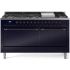 Ilve Nostalgie II Collection UP60FQNMPMBBLP - 60 Inch Freestanding Dual Fuel Range in Front View