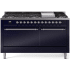 Ilve Nostalgie II Collection UP60FQNMPMBCLP - 60 Inch Freestanding Dual Fuel Range in Front View