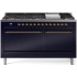 Ilve Nostalgie II Collection UP60FQNMPMBG - 60 Inch Freestanding Dual Fuel Range in Front View