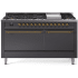 Ilve Nostalgie II Collection UP60FQNMPMGGLP - 60 Inch Freestanding Dual Fuel Range in Front View
