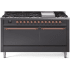 Ilve Nostalgie II Collection UP60FQNMPMGPLP - 60 Inch Freestanding Dual Fuel Range in Front View