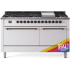 Ilve Nostalgie II Collection UP60FQNMPRABLP - 60 Inch Freestanding Dual Fuel Range in Front View