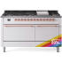 Ilve Nostalgie II Collection UP60FQNMPRAPLP - 60 Inch Freestanding Dual Fuel Range in Front View
