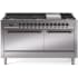 Ilve Nostalgie II Collection UP60FQNMPSSBLP - 60 Inch Freestanding Dual Fuel Range in Front View