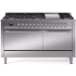Ilve Nostalgie II Collection UP60FQNMPSSCLP - 60 Inch Freestanding Dual Fuel Range in Front View