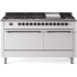 Ilve Nostalgie II Collection UP60FQNMPWHBLP - 60 Inch Freestanding Dual Fuel Range in Front View