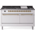 Ilve Nostalgie II Collection UP60FQNMPWHGLP - 60 Inch Freestanding Dual Fuel Range in Front View