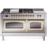 Ilve Nostalgie II Collection UP60FSNMPSSGLP - 60 Inch Freestanding Dual Fuel Range - Trim