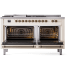 Ilve Nostalgie II Collection UP60FSNMPAWBLP - 60 Inch Freestanding Dual Fuel Range in Opened View