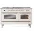 Ilve Nostalgie II Collection UP60FSNMPAWCLP - 60 Inch Freestanding Dual Fuel Range in Front View