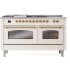 Ilve Nostalgie II Collection UP60FSNMPAWGLP - 60 Inch Freestanding Dual Fuel Range in Front View