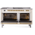 Ilve Nostalgie II Collection UP60FSNMPAWGLP - 60 Inch Freestanding Dual Fuel Range in Opened View