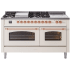 Ilve Nostalgie II Collection UP60FSNMPAWP - 60 Inch Freestanding Dual Fuel Range in Front View
