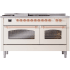 Ilve Nostalgie II Collection UP60FSNMPAWP - 60 Inch Freestanding Dual Fuel Range in Front View