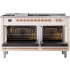 Ilve Nostalgie II Collection UP60FSNMPAWP - 60 Inch Freestanding Dual Fuel Range in Opened View